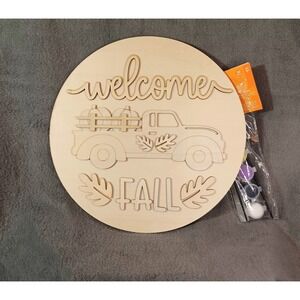 Painting Kit Wooden Plaque Fall Harvest Truck Home Decor‎ 6 Piece Set DIY